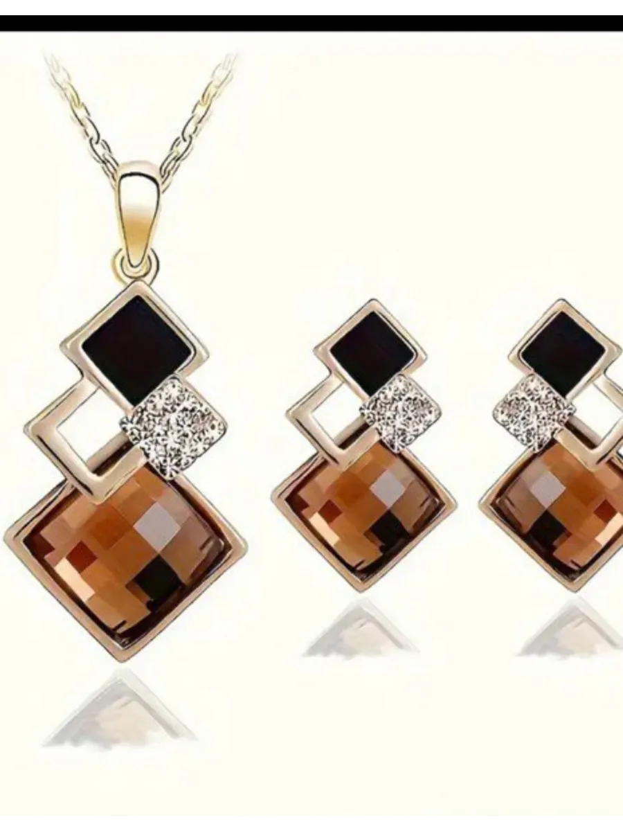 Զարդերի հավաքածու <Շոկոլադե քառակուսի>